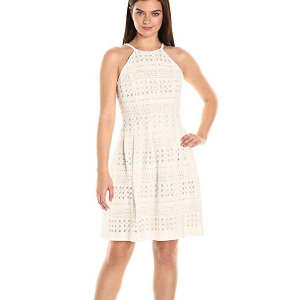Eliza J lazer cut halter dres